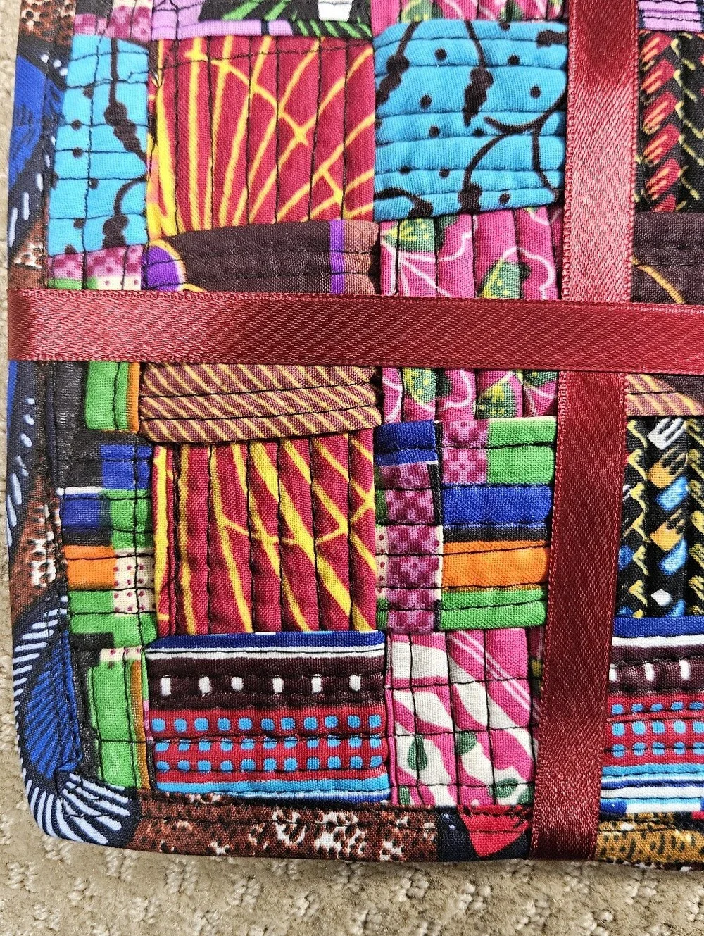 quilted napkins / set of 4 / handmade in Liberia West Africa